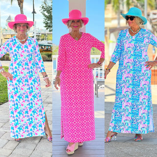 ELBOW-SLEEVE-MAXI-DRESS Cathys Place