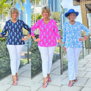 V NECK SLEEVE TOPS