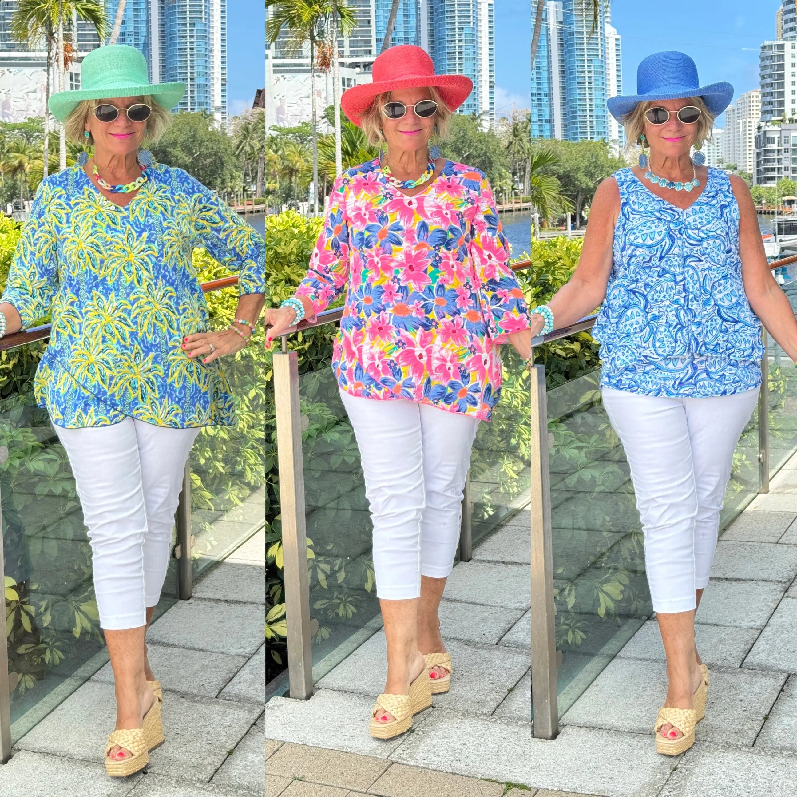 RESORT PRINTED COTTON TOPS