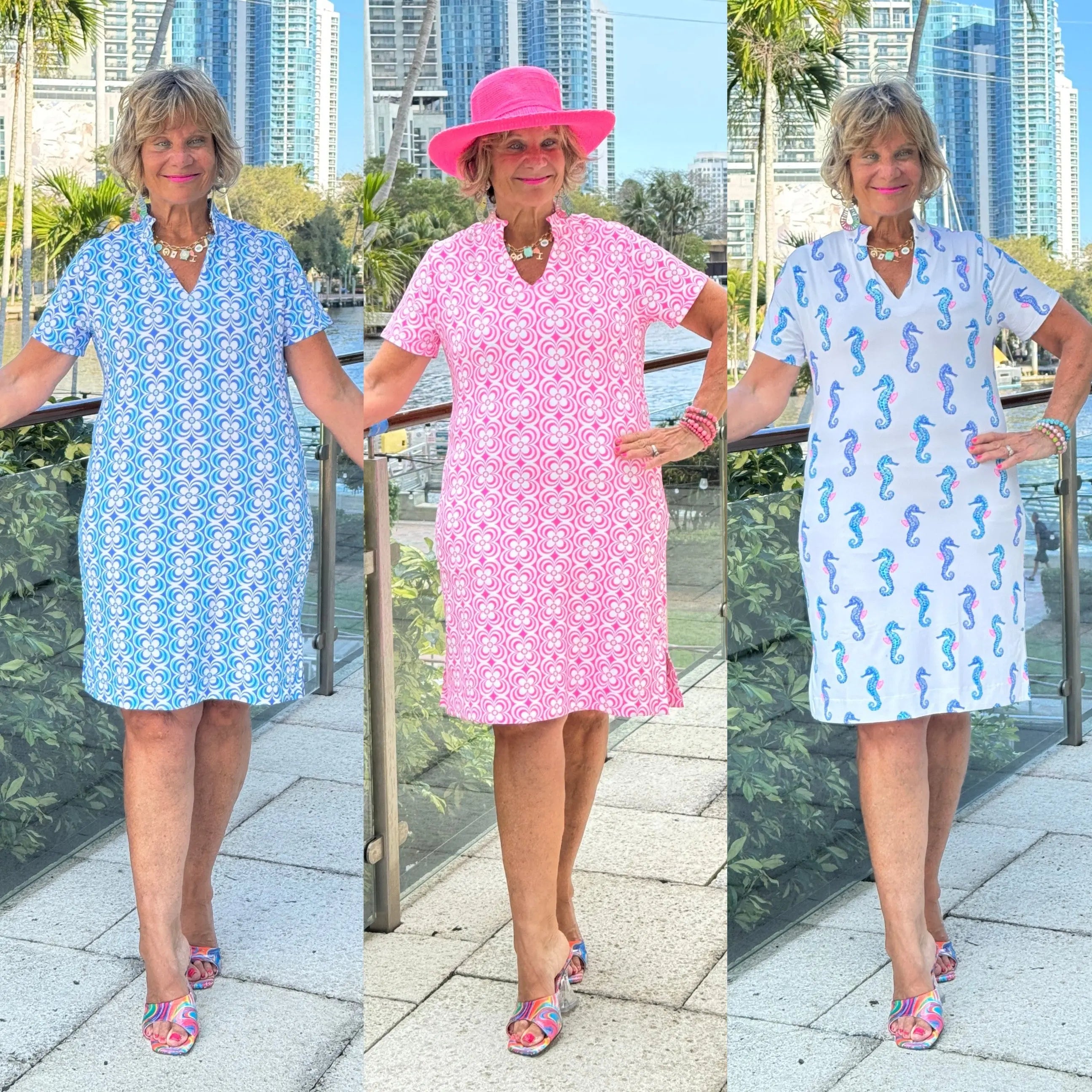 LULU-B SHORT SLEEVE NOTCH DRESS