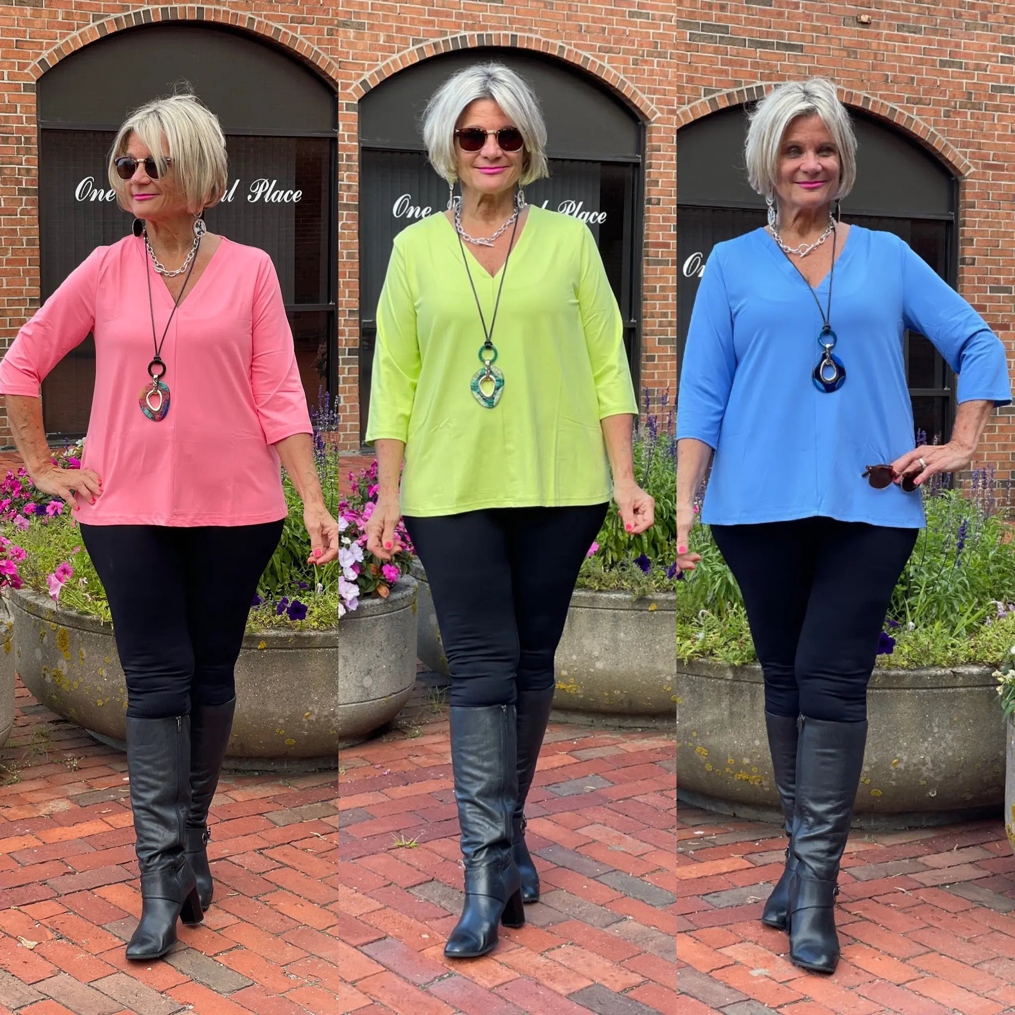 LULU-B WINTER SOLID TAILORED V SLEEVE TOPS