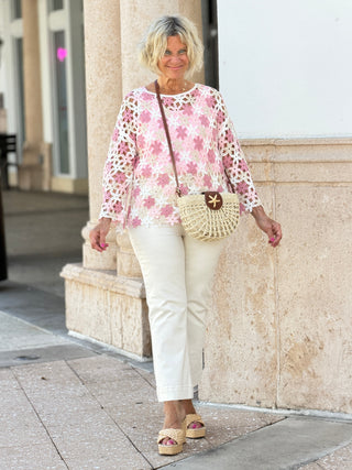 Handcrafted Floral Crochet Top CHARLIE B