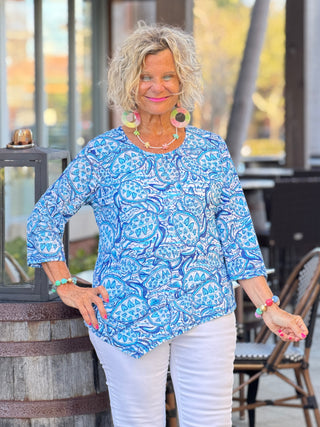 UNDER THR SEA ROUND NECK ASYMMETRIC TOP LULU b