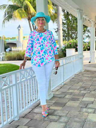 PINK PETALS ASYMMETRICAL TOP