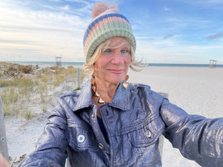 Multi Pastel Stripe Knit Pom Beanie Cathys Place