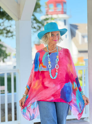 Sofia Sunrise Silk Kaftan Cathys Place