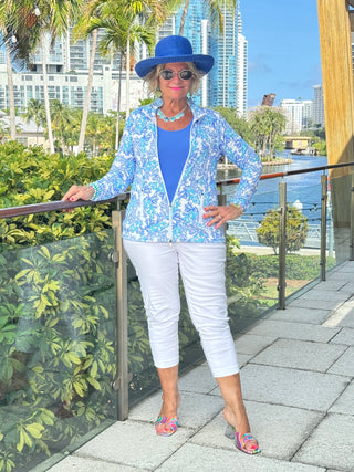 LULU B CORAL BREEZE FULL ZIPPER JACKET