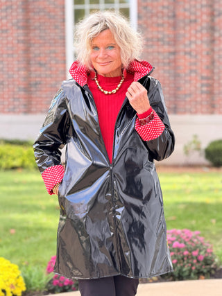 BLACK RED POKA DOT RAINCOAT Cathys Place