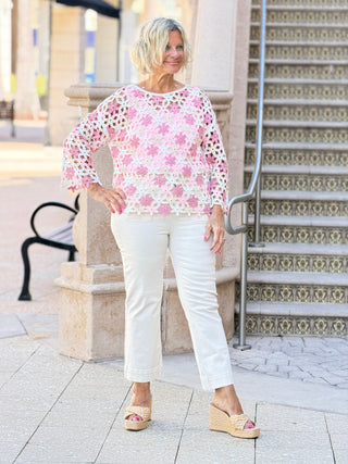 Handcrafted Floral Crochet Top CHARLIE B