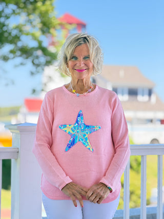 BEACH CLUB PINK STARFISH SWEATER LULU-B