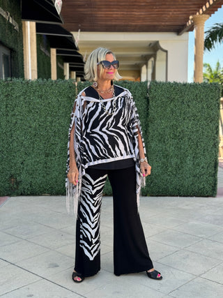 BLACK AND WHITE TIGER PALAZZO