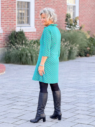 LULU B GREEN RUFFLE SLEEVE DRESS LULU b