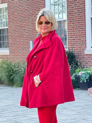 RED Womens Cape Poncho Coat
