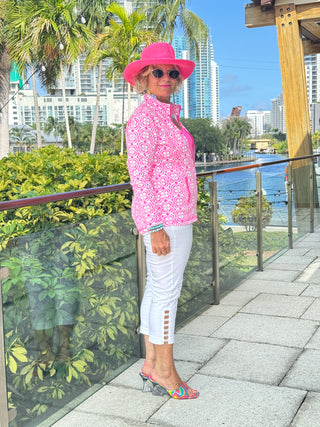 LULU B TROPIC PETALS FULL ZIPPER JACKET