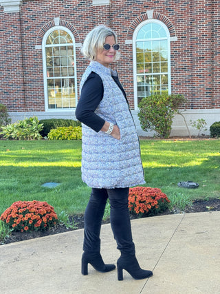 SAFARI BLACK AND BEIGE PUFFER VEST
