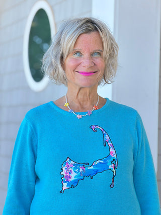 BEACH CLUB AQUA CAPE COD MAP SWEATER LULU-B
