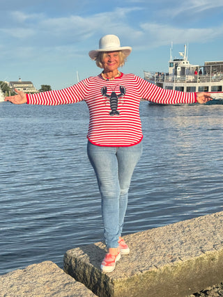 RED STRIPED LOBSTER SWEATER SHIPPING AUGUST 25