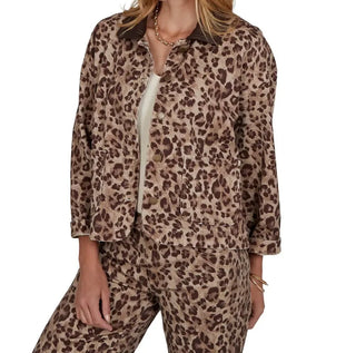 Women's Cheetah Print Denim Jacket Cathys Place