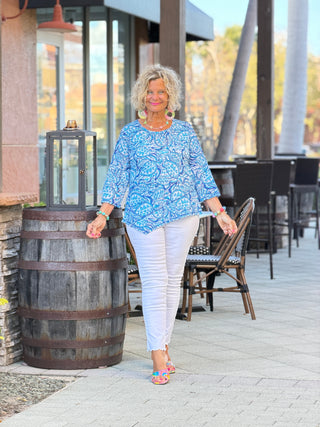 UNDER THR SEA ROUND NECK ASYMMETRIC TOP LULU b
