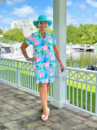 SEASHELL BEACH COLLAR DRESS