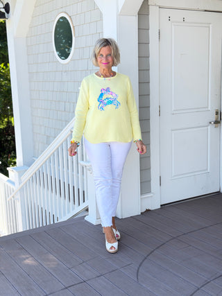 BEACH CLUB YELLOW CRAB SWEATER LULU-B