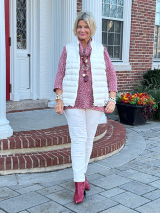 LULU-B  IVORY SHORT PUFFER VEST