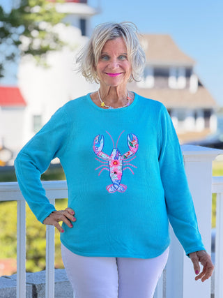 BEACH CLUB AQUA LOBSTER SWEATER Cathys Place