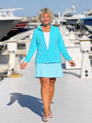 OCEAN BLUE STRIPED SKORT LULU-B