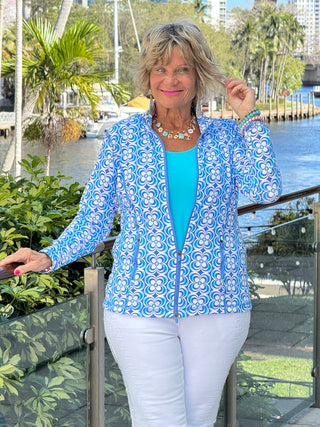 LULU B COASTAL BLOOM FULL ZIPPER JACKET