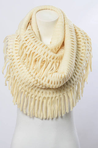 Tassel Fringe Knit Infinity Scarf - Bestselling Design Leto Accessories