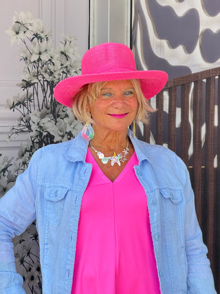LULU-B CLEAR PERRIWINKLE LINEN JACKET