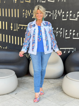 Ethyl Denim & Floral Insert Coat - Agat ETHYL JEANS