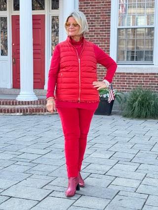 LULU-B RED SHORT PUFFER VEST