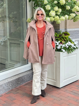 CAMEL Womens Cape Poncho Coat
