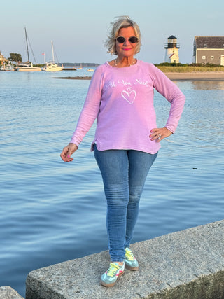 LULU-B LILAC ALL YOU NEED CEW NECK SWEATER