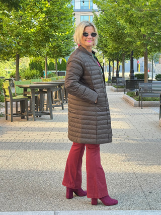 OLIVE LONG PUFFER JACKET