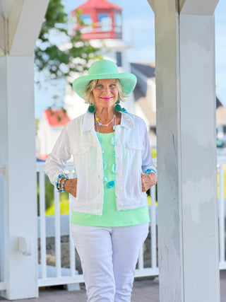 MINT MOSAIC LINEN JACKET TANGO MANGO