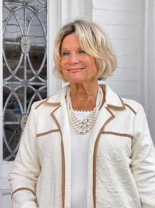 Piping Quilted Shearling Jacket Cathys Place