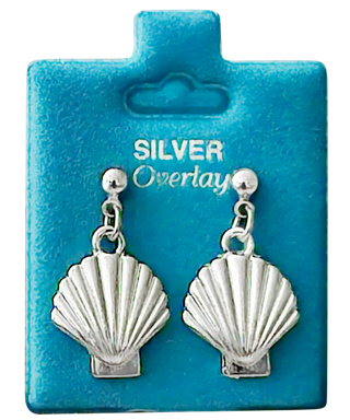 Made in USA Scallop Shell Drop Earrings Gold or Silver