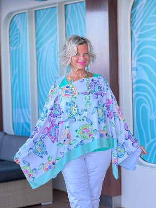 TROPICAL TURTLE SEVEN WAY SCARF CATHYS RESORTWEAR