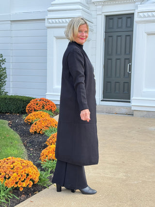 Ladies Solid Color Open Knit Cardigan & Pants 3PCS Set Cathys Place