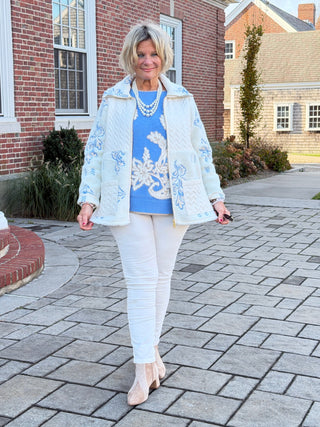 Women's Embroidered Quilted Shearling Jacket Cathys Place