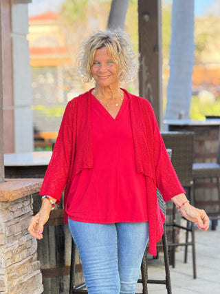 LULU B RED MESH WRAP LULU b