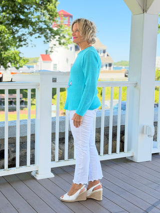 BEACH CLUB AQUA CAPE COD ANCHOR SWEATER LULU-B