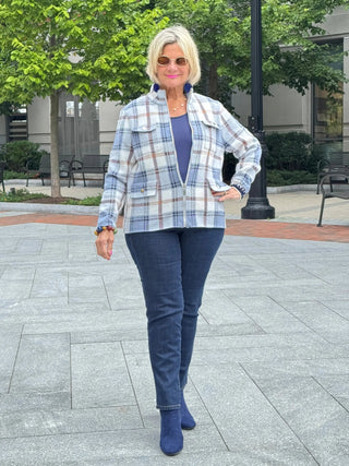 Cozy Plaid Full zipper jacket
