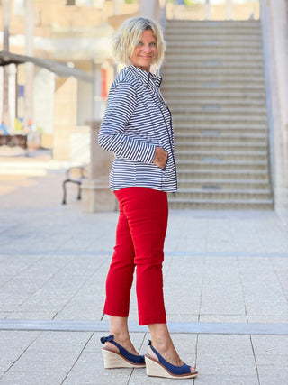 NAUTICAL NAVY STRIPE JACKET LULU-B