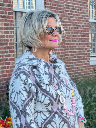 Women's Medallion Jacquard Sweater Knit Top