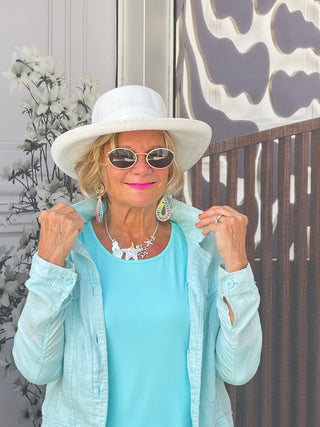 KEY WEST SEA FOAM LINEN JACKET