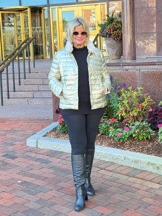 LULU-B PUFFER DOWN  FAUX FUR JACKET