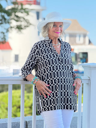 LULU MIDNIGHT TRELLIS TUNIC LULU-B